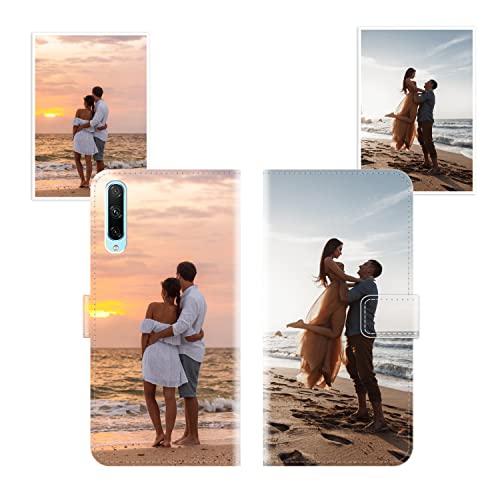 Sunrive Funda Personalizada Compatible con Honor 30i, Cuero Protectiva Carcasa Personalizable para tu móvil con Foto Imagen Frase o Texto + Cuerda para móvil Universal