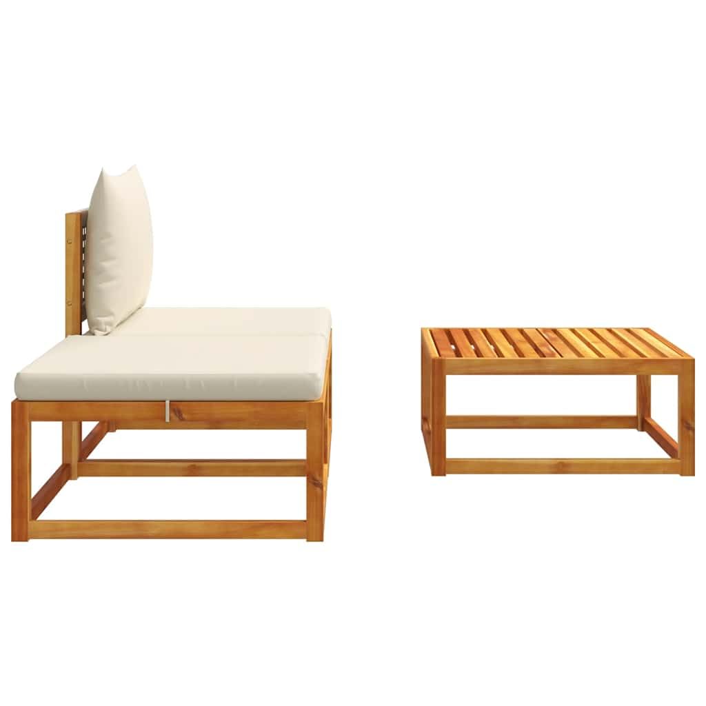 3-częściowy zestaw sofy ogrodowej, drewno akacjowe i rattan, modułowy, z poduszkami, meble ogrodowe na balkon, taras, do ogrodu, łatwy w pielęgnacji