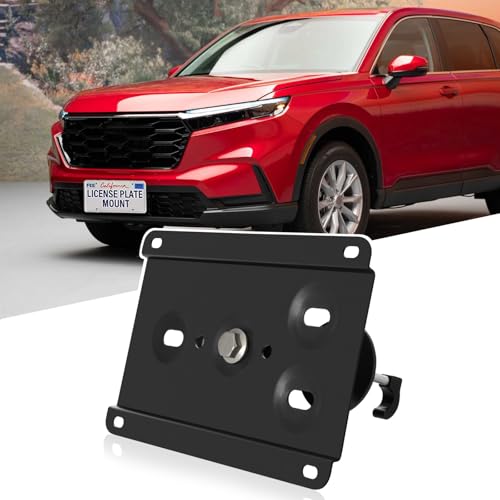 No Drill Front License Frame Compatible with Honda CR-V 2012-2023 Anti-Theft License Plate Grille Mount Holder Car Tag Covers Rust-Proof, Rattle-Proof Car Accessories