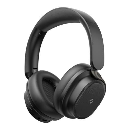 havit SPACE NC01H Hybrid Active Noise Cancelling Headphones, Over Ear Bluetooth Headphones with 4 Mic ENC, 132H Playtime, Foldable Overhead Headphones with Deep Bass, Bluetooth 6, App Control