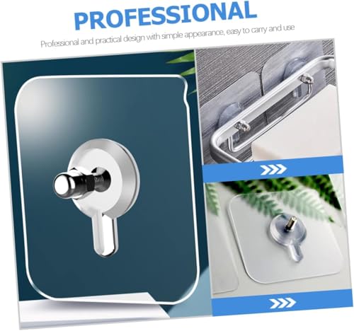 Image of REWOP Adhesive Wall Hooks for Heavy Items Stainless Steel, PVC, ABS Nail Free Seamless Adhesive Non-Trace No Drilling Installation Hanging, Waterproof Screws Wall Hook (Nail Hooks, 20)