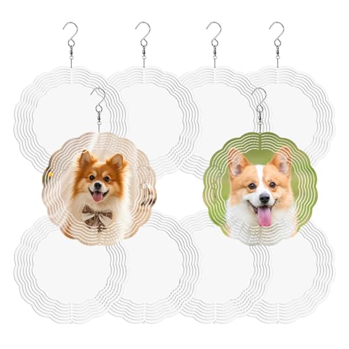 8 Inch Sublimation Wind Spinner Blanks 10 Pack Outdoor Decoration