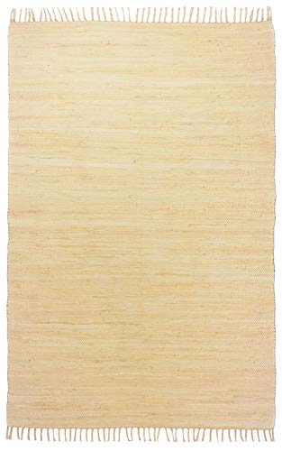 Theko | Dhurry Teppich aus 100% Baumwolle Flachgewebe Teppich Happy Cotton | handgewebt | Farbe:...