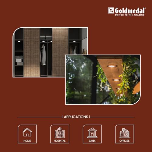Image of Goldmedal Glazz 6W Round Ceiling Light | Recessed LED Downlight for False Ceiling |Cut Out :4.01 Inch|Downlight for Home,Hall,Room,Kitchen,Office,Shop|Neutral White(4000K)