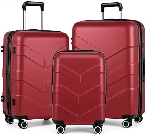 TILYMOL Expandable Luggage Sets 3 Piece, PP Hardside Suitcase Set...