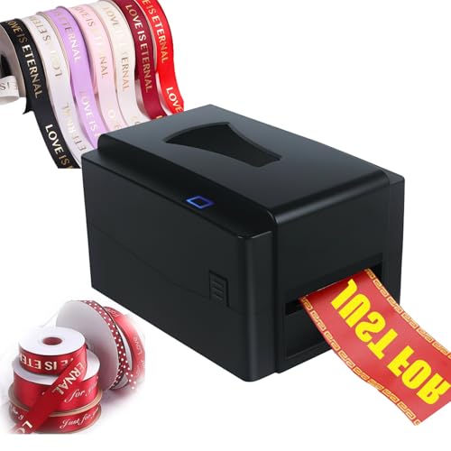 HCAUYNN Impresora de Cintas de Raso con Soporte, Impresora térmica Digital de 300 PPP, Compatible con más de 50 Idiomas, Ideal para Crear Cintas Decorativas
