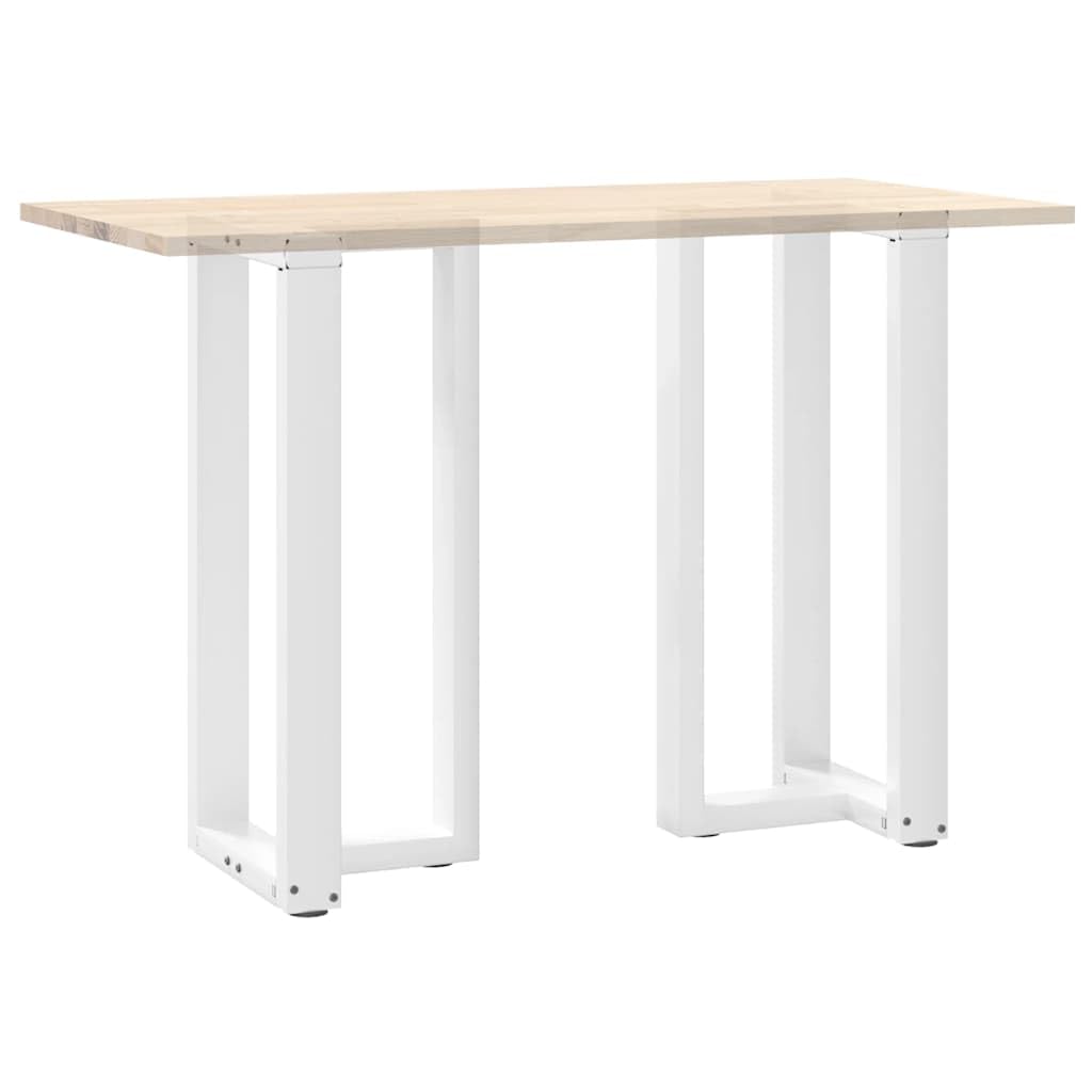 Gambe per tavolo da bar a T, in acciaio verniciato a polvere, bianco, 50 x 35 x (90-91), 2 pezzi, con piedini di livellamento regolabili, struttura stabile per tavolo alto, tavolo da pranzo