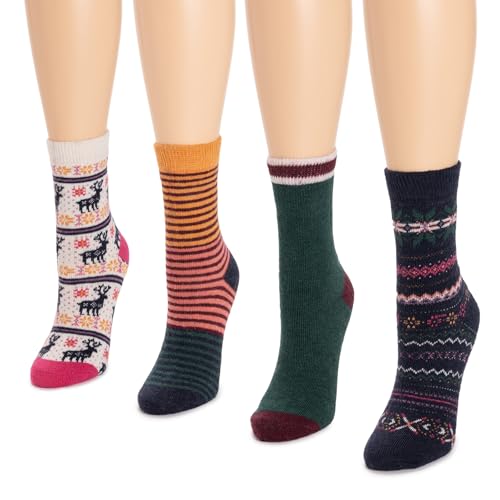 Image of MUK LUKS Women's Holiday 4 Pair Pack Socks