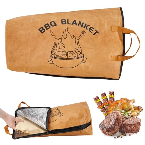 Movetility BBQ Blanket for Resting Meat,Smoking Meat Resting Bag,Insulated Meat Resting Blanket with Wide Mouth for Brisket,Steaks,Pork Chops,Large-21in