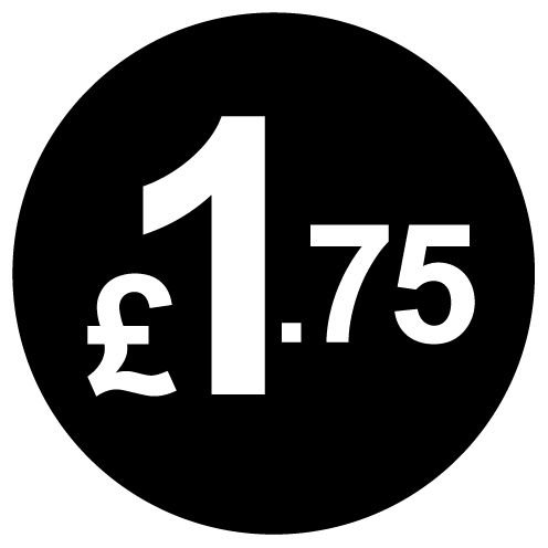 £ Black Price Stickers - 20mm, £1.75, 10000 — image 1