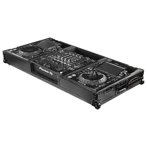 Odyssey Black Label DJ Coffin Flight Case with Wheels for DJM-A9 and CDJ-3000 or Similar Size Gear
