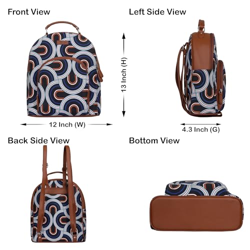 Abstract Print Hand Crafted Printed Backpack for Women – Fabric Daypack & Shoulder Bag for Office, Travel & Work3