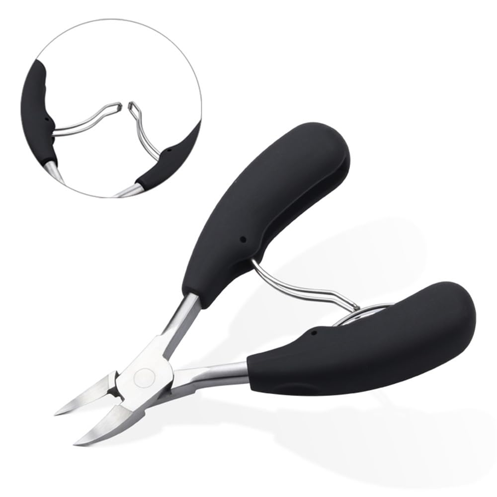 Brainbow Professionelle Nagelschere, Nagelhautschere, scharf, gebogen, Nagelknipser, Zange, Maniküre-/Pediküre-Nagelpflegewerkzeug, Schwarz