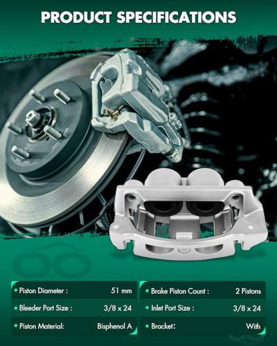Image of SCITOO Front Left Brake Caliper With Bracket 18B4751 Compatible For Ford For F-150 1999-2003, For Ford For F-150 Heritage 2004, For Lincoln Blackwood 2002
