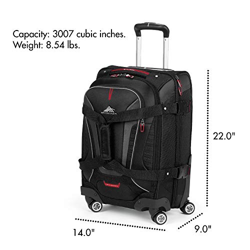 High Sierra AT7 Softside Luggage with Spinner Wheels, Black, Carry-On 22-Inch