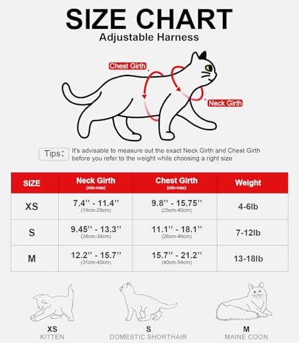Cat Harness and Leash for Walking Escape Proof Soft Adjustable Cat Leash Breathable Comfortable Vest Easy to Wear Kitten Harness for Outdoor Travel Black S - Image 3