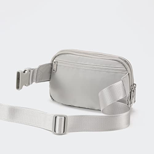 Image of Pander Everywhere Belt Bag for Women, 5 Zipper Pockets Nylon Crossbody Fanny Pack Purse (Seal Grey)
