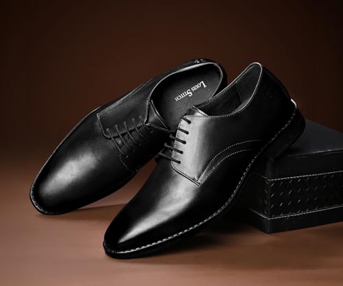 Image of LOUIS STITCH Formal Derby Lace Up Shoes for Men | Handcrafted Italian Leather Mens Shoes (LSNRXPL)
