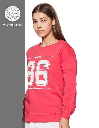 Image of Amazon Brand - Symbol Women Cotton Blend Round Neck Regular Fit Sweatshirt (Pullover) (Available in Plus Sizes)