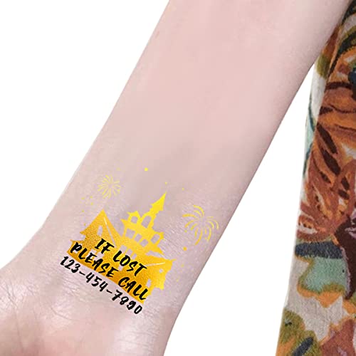 Personalized Birthday Party Temporary Tattoos Child Safety Temporary Tattoos/If Lost Please Call/Cartoon Temporary Tattoos/Kids Safety/If Found Call/Vacation/Safety 30pcs