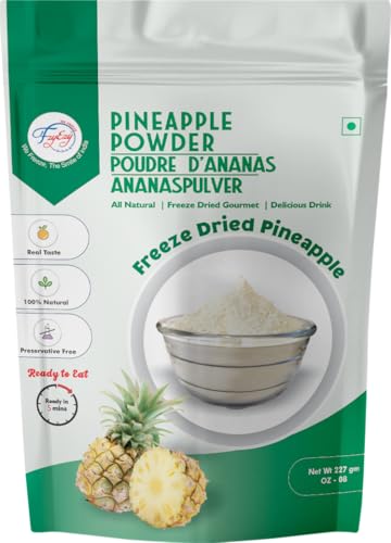 FZYEZY - FzyEzy Freeze-dried Pineapple Fruit Powder - 227g | GMO Free | 100% Real | No Add Sugars, Preservatives, Flavor | Survival Travel Friendly Ready to Mix Healthy Powder