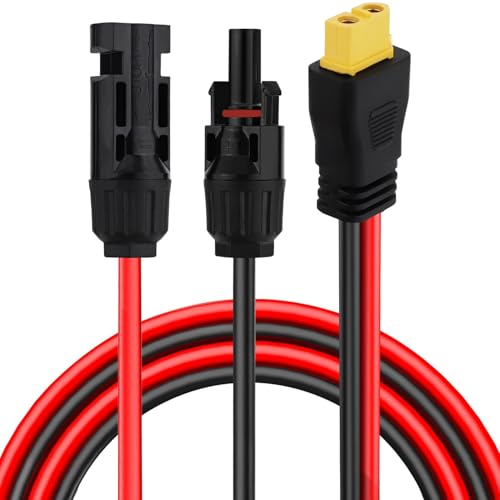 baluoqi Conector solar para XT60 Cabo de extensão 10AWG 1,5 m para estação de energia portátil e pai