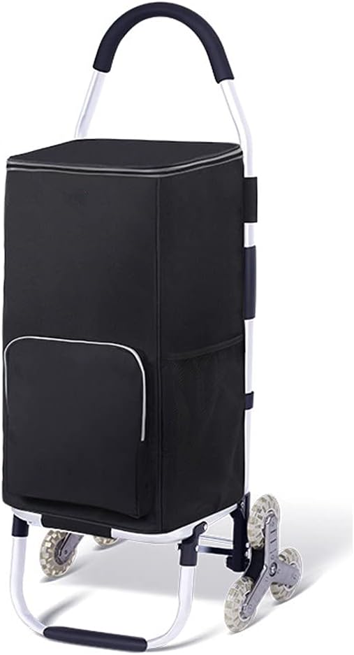 Falytemow Foldable Stair Climber Shopping Cart 3 Wheels 40 inch Handle