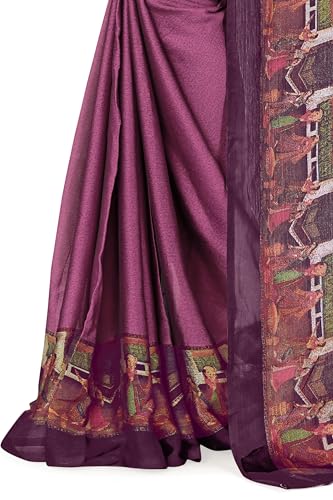 Image of MIRCHI FASHION Saree for Woman Chiffon Kalamkari Design | Professional Office Wear Lightweight Sari for All-Day Comfort with Blouse (Available in 15 Colors)