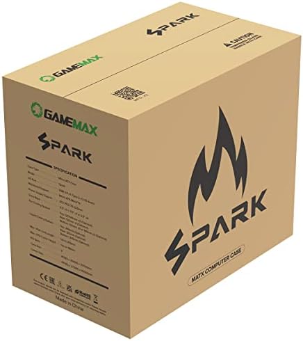 GameMax Spark Gaming Cube, Micro-ATX Modular Gaming PC Case, Dual Tempered Glass Side Panels, USB3.0 - Type C | Black