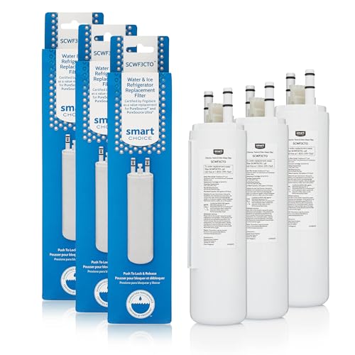 Smart Choice SCWF3CTO3PK Refrigerator Water & Ice Filter, Genuine Replacement for Frigidaire ULTRAWF PureSource Ultra and Frigidaire WF3CB PureSource 3, 3-Pack