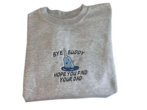 Festive Narwhal Embroidered Christmas Sweatshirt – Cozy Holiday Crewneck Jumper, Funny Festive Embroidery Gift for Men & Women Multi