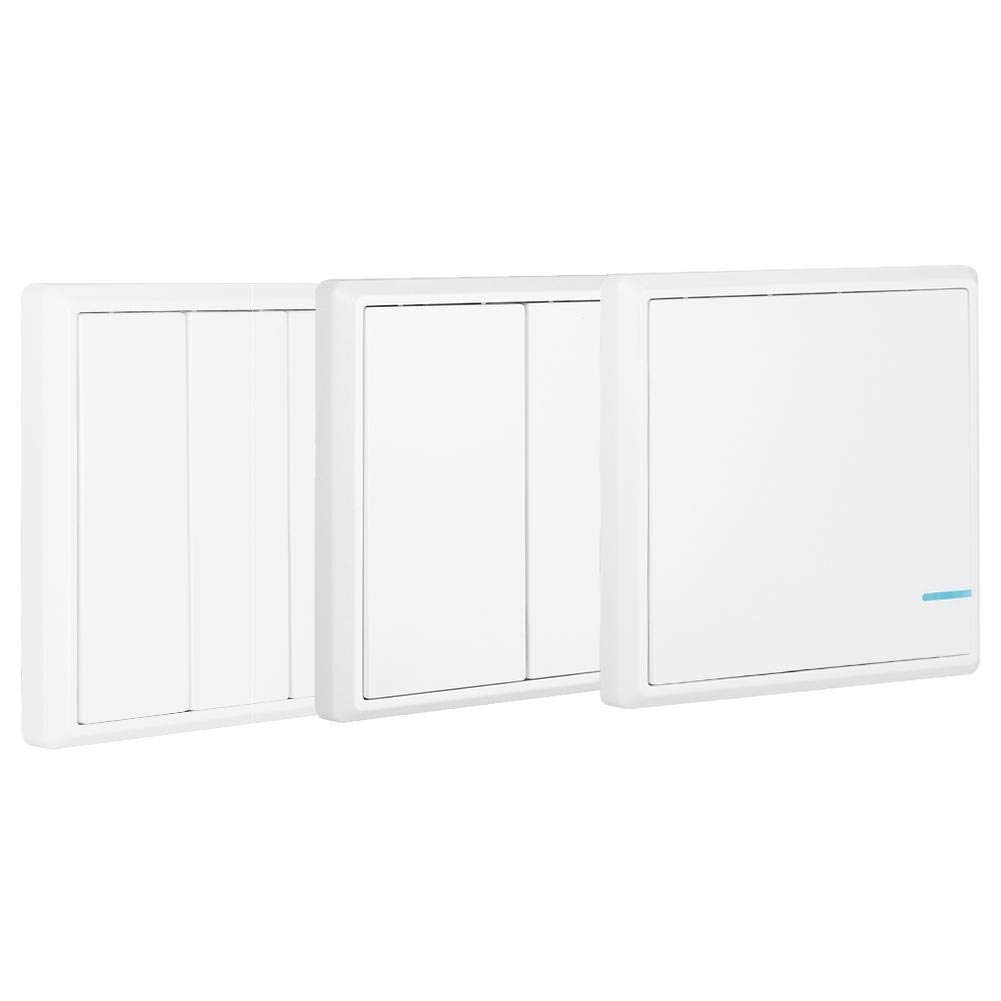 Kit de commutateur d'éclairage sans fil, 220V 1/2/3 canaux interrupteur mural à distance sans fil, IP54 étanche, pour la maison, le bureau, la chambre à coucher, la salle de bain(EU)(#3)