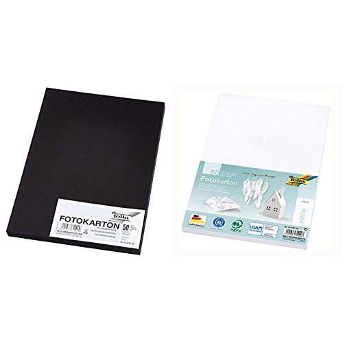 614/50 90 - Fotokarton DIN A4, 300 g/qm, 50 Blatt, schwarz - zum Basteln und kreativen Gestalten von Karten, Fensterbildern und für Scrapbooking
