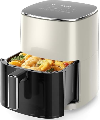 Air Fryer 12-in-1,Large Air Fryer 6QT, Square Airfryers Non Toxic, Cooking, Fries, Custard, Chicken Wings, Sea Food, Vegetabels, Nonstick & Easy-Clean Basket, Beige