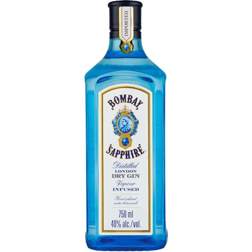 Bombay Sapphire Premium Distilled London Dry Gin 75cl / 750 ml 40% ABV Vapour Infused With 10 Hand Selected Exotic Botanicals