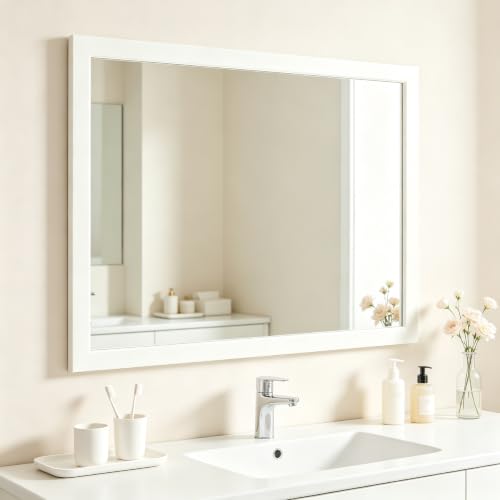 Image of Bathroom Mirror for Over Sink 36x24 Inch Rectangular Wall Mirror, White