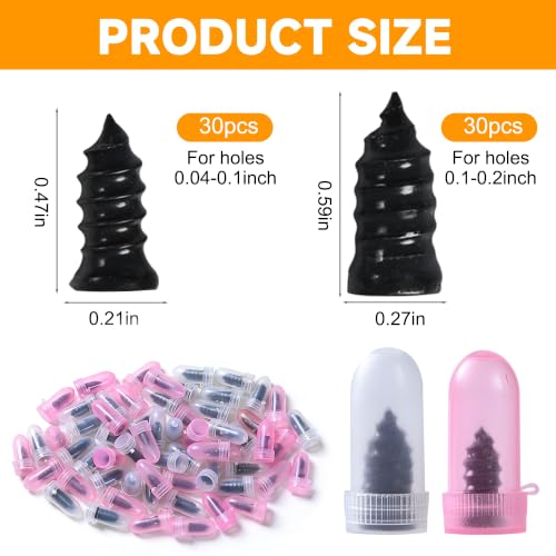 Image of 60 Pcs Tire Repair Screws, Tire Patch Kit, Screw in Tire Plugs