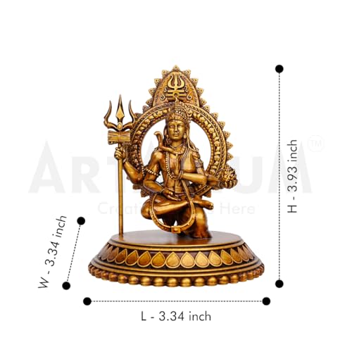 Image of Artarium Resin Ardhanarishvara Idol Ardhnarishwar Statue Shiv Parvati Idol Shiv Parvati Double Avatar Statue for Car Dashboard and Home Decor Showpiece (Ardhanarishvara Antique 3.93 Inch)