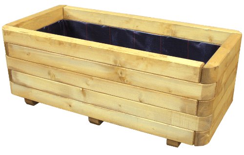 Gartenpirat Pflanzkasten aus Holz massiv 105x45x40 cm Blumenkasten rechteckig für außen