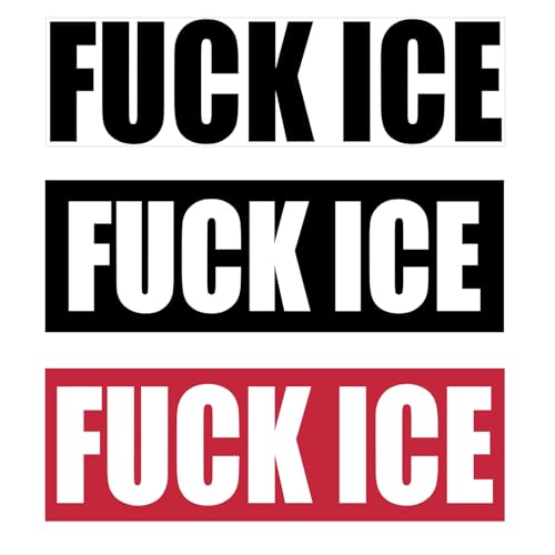 Fuck ICE Bumper Stickers 3 Pcs - Abolish ICE Bumper Stickers Funny Quirky Car Decal No Human is Illegal Chinga La Migra Vinyl Protest Resist Self-Adhesive for Cars Trucks Minivans and Other Vehicles