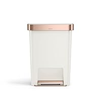 Vista 12 de Simplehuman - Cubo de basura rectangular para cocina de 45 litros / 12 galones, a pedal, con tapa de cierre suave, de plástico, color negro