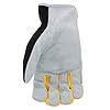 West Chester John Deere JD86020-XL Split Cowhide Palm Gloves – Yellow/Grey/Black, Large Spandex Back Gloves with Shirred Elastic Wrists #3