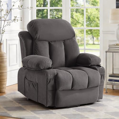 Image of Power Lift Recliner Chair with Massage, Heat, Cup Holders for Elderly