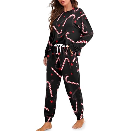 Image of Women's Pajamas Set Soft 2 Piece Loungewear Long Sleeve Pj Set Matching Sleepwear with Pockets for Women Plus Size