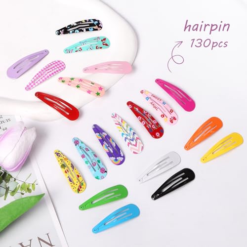 Pinzas para el cabello para niñas, 130 piezas miniatura 5