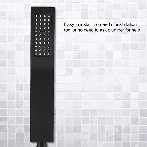 Regadera de mano cromada negro mate para baño miniatura 4