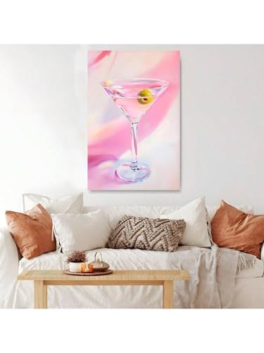 Verre à Martini art mural 30x45 cm tableau moderne