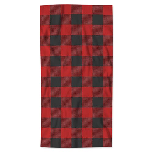 Aoyego Red Black Buffalo Plaid Kitchen Towels Buffalo Check Gingham Checkered Lattice Hand Towels Highly Absorbent Soft Bathroom Beach Kitchen Spa Gym Face Towel 15X30 Inch #TOP18