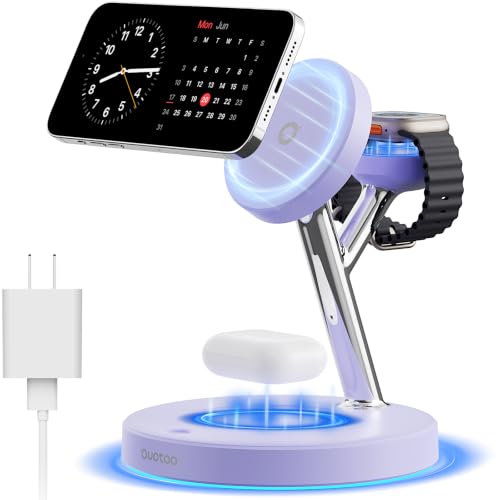 Adjustable Blue Ambient Light 3-in-1 MagSafe Charging Stand