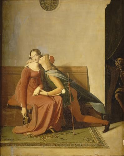 Toile murale Ingres Paolo et Francesca pour habiller un grand mur vide de salon 60x90